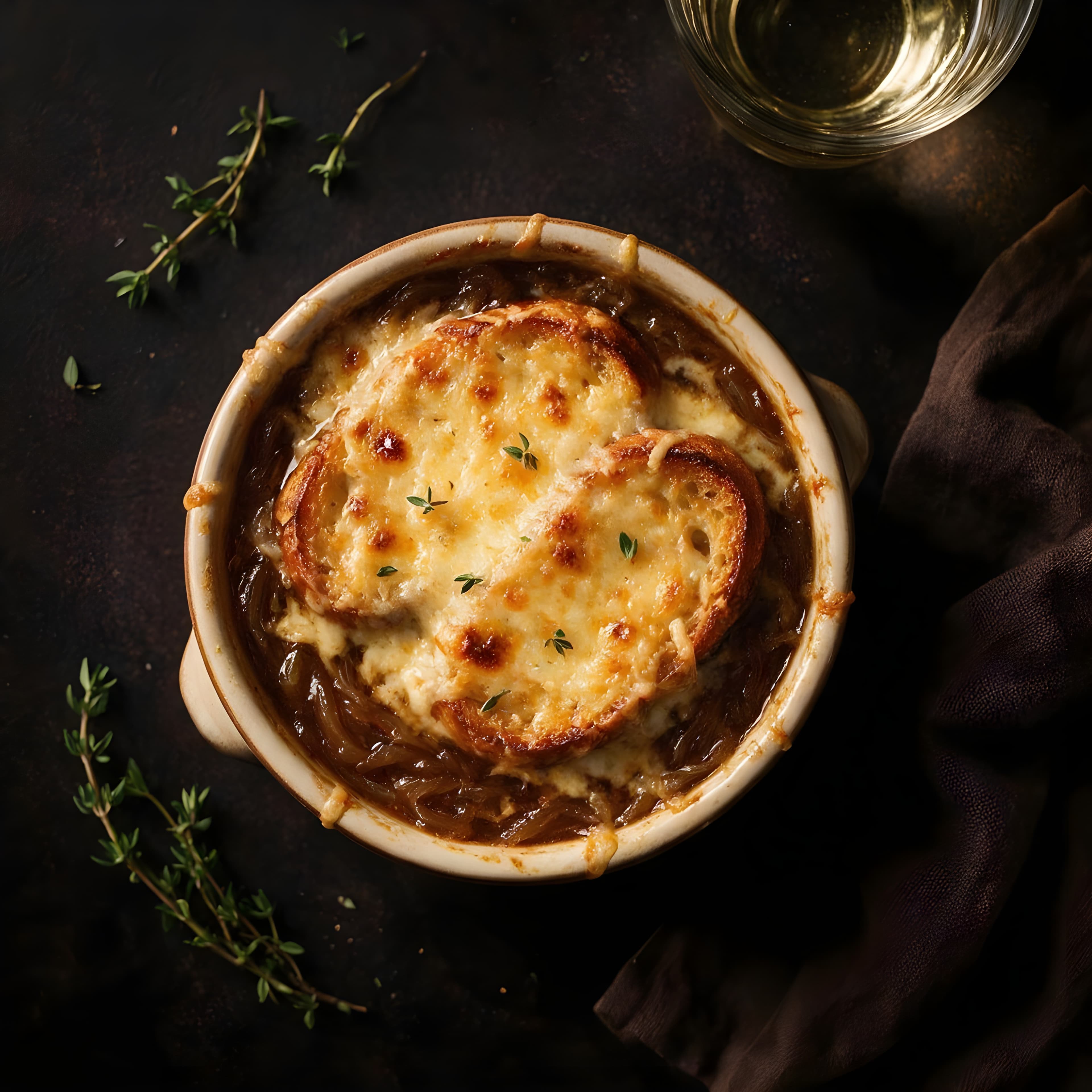 Fransk løksuppe med Gruyère-toast